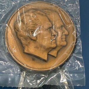 Bronze Commemorative Coin with Dual Portraits